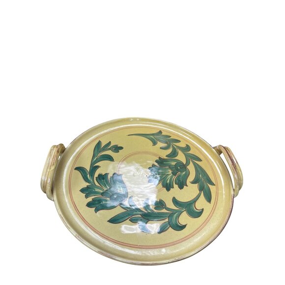 Carciofi William Sonoma Italian Handcrafted Ceramic Floral Mustard Serve Tray SK - Picture 3 of 14